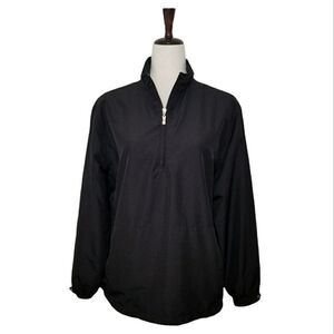 Kate Lord Black Mesh Lined Golf Windbreaker Jacket Size L